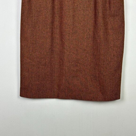Vintage Wool Blend Micro Houndstooth Pattern Pencil Skirt - Picture 5 of 10
